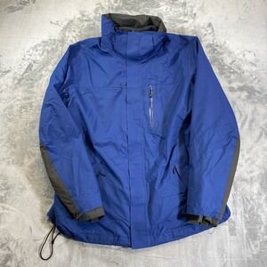 VTG Lands End Squall Jacket Men XL T Tall Blue (MSRP $90) Windproof Waterproof